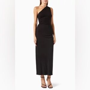 Posse Elena Black One-Shoulder Dress